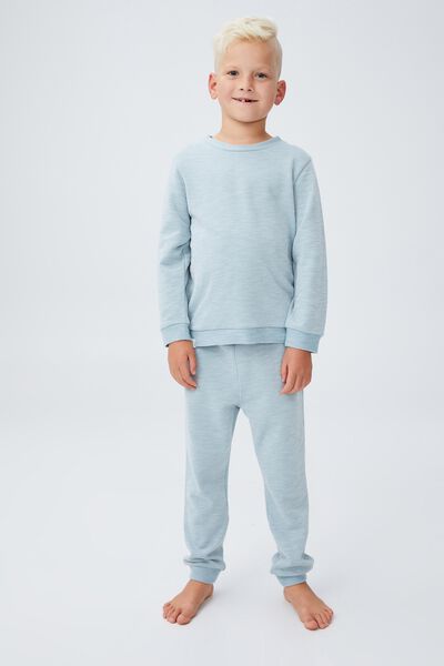 Archie Long Sleeve Pyjama Set, RUSTY AQUA