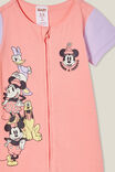 Minnie Mouse The Short Sleeve Zip Romper, LCN DIS CORAL DREAMS/MINNIE AND FRIENDS - alternate image 2