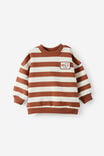 Baby Sweater, CHESTNUT/DARK VANILLA STRIPE DADA S SIDEKICK - example image 1