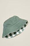 Kids Reversible Bucket Hat, SWAG GREEN/BLOCK STRIPE - alternate image 2