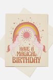 Birthday Gift Card, GOLDEN RAINBOW UNICORN BIRTHDAY - alternate image 1
