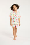 Riley Short Sleeve Pyjama Set Personalised, VANILLA/GEO CHRISTMAS - alternate image 2