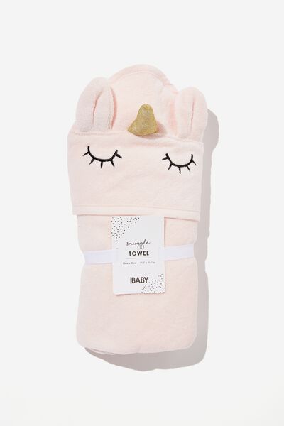 Baby Snuggle Towel, CRYSTAL PINK/UNICORN