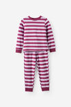 Dreamdrift Long Sleeve Pj Set Personalised, BOBBI STRIPE BERRY JAM/VINTAGE LILAC - example image 2