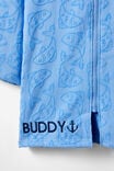 Kids Zip Thru Hooded Towel - Personalised, DUSK BLUE/JACQUARD KOI FISH - alternate image 2