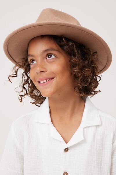 Kids Wide Brim Hat, TAUPY BROWN/TIES
