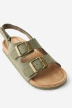 Kids Double Buckle Sandal, KHAKI GREEN - example image 2