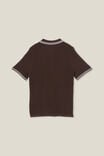 Knitted Short Sleeve Shirt, HOT CHOCCY/WAFFLE KNIT - alternate image 3