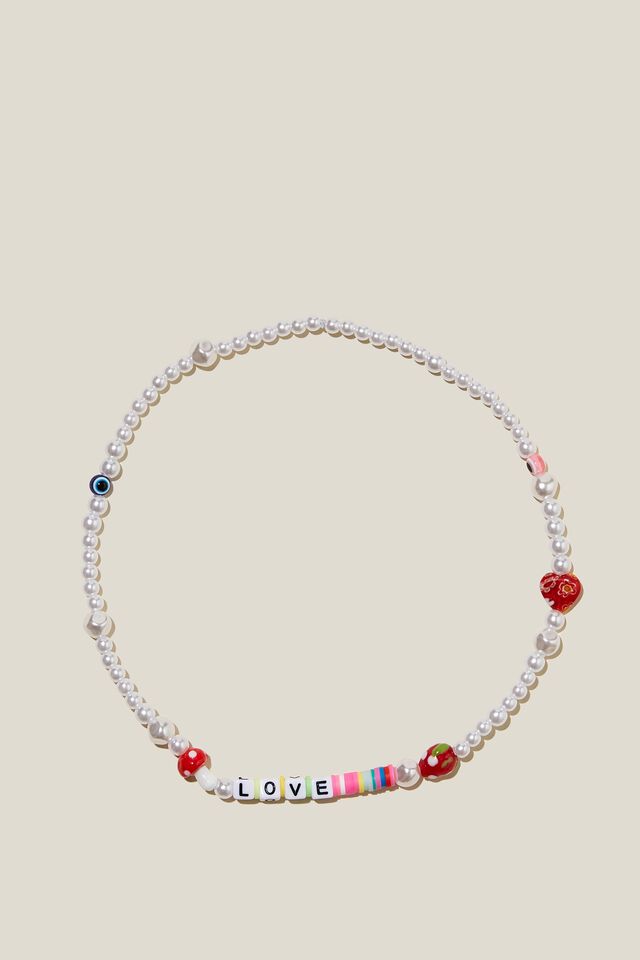 Kids Beaded Necklace, LOVE MIXED BEAD