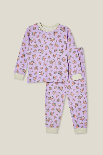 Ava Long Sleeve Pyjama Set, LILAC DROP/AVA DITSY FLORAL