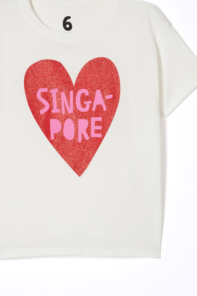 Poppy Short Sleeve Print Tee, VANILLA/SINGAPORE HEART