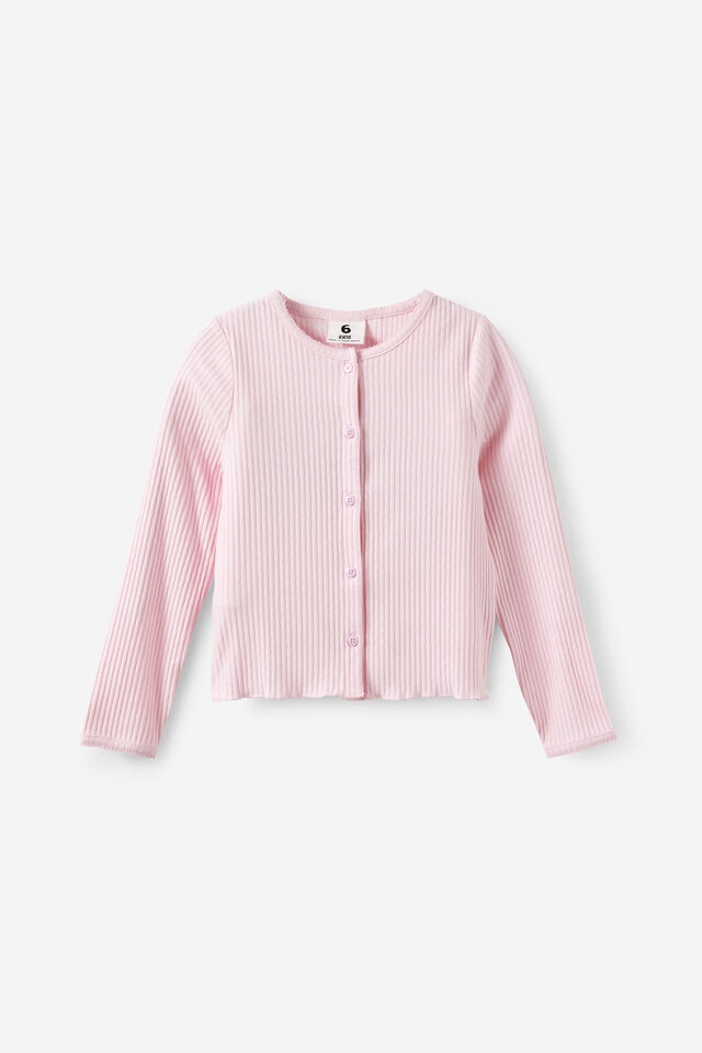 Emma Button Through Long Sleeve, BALLET PINK