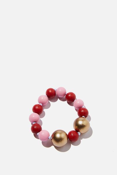 Beaded Bracelet, CALI PINK/RED SPARKLES