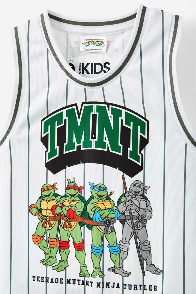 License Basketball Tank, LCN NIC WHITE & SWAG GREEN STRIPE/TMNT