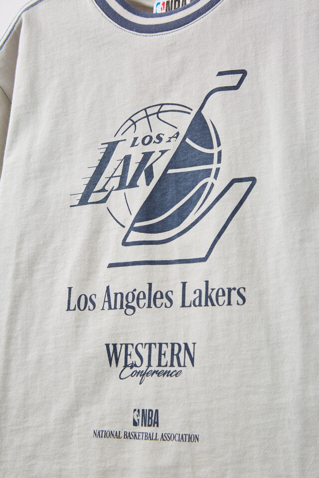 NBA LA Lakers Drop Shoulder Short Sleeve Tee, LCN NBA WINTER GREY/LA LAKERS