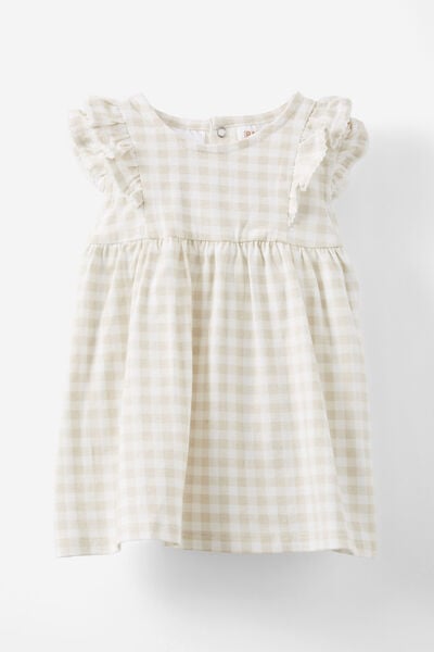 Megan Sleeveless Ruffle Dress, RAINY DAY/GINGHAM