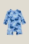 Cameron Long Sleeve Swimsuit, DUSK BLUE/WHALES FRIENDS - alternate image 3