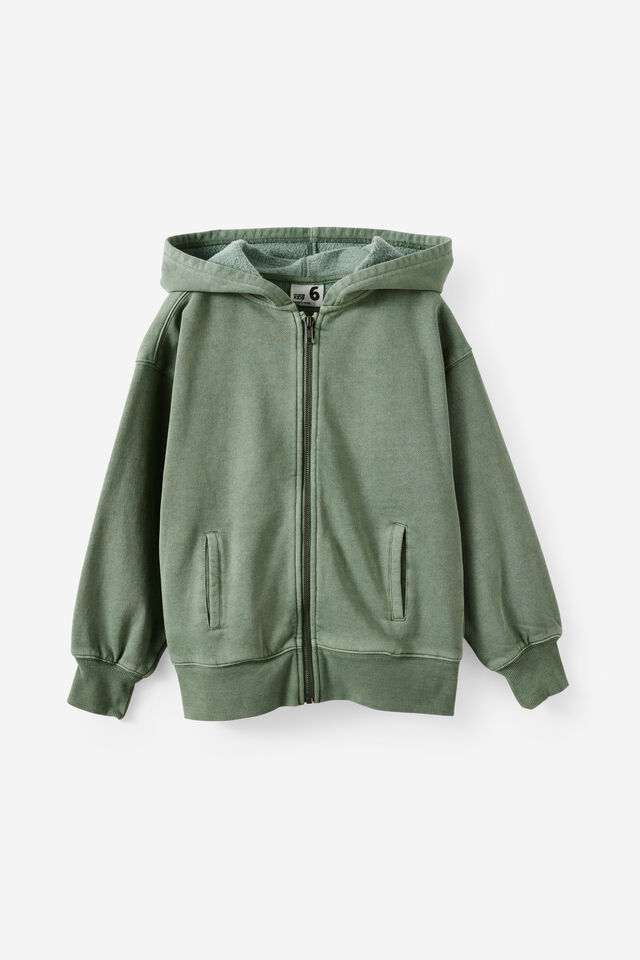 Sammy Zip Through Hoodie, KHAKI