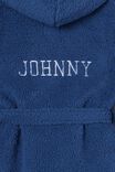 Boys Hooded Long Sleeve Sherpa Gown Personalised, PETTY BLUE - alternate image 2