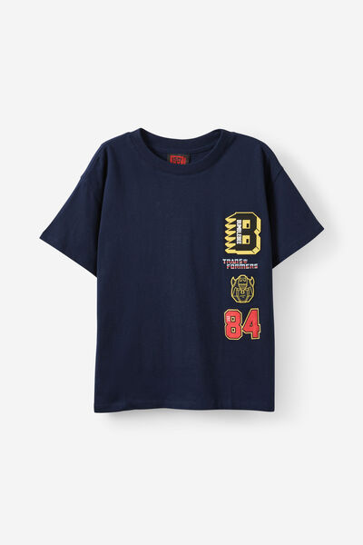 License Drop Shoulder Short Sleeve Tee, LCN HAS SQUID INK/TRANSFORMERS 84