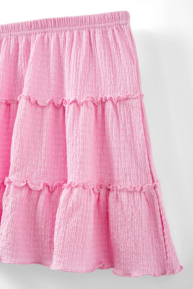 Hallie Tiered Skirt, CALI PINK