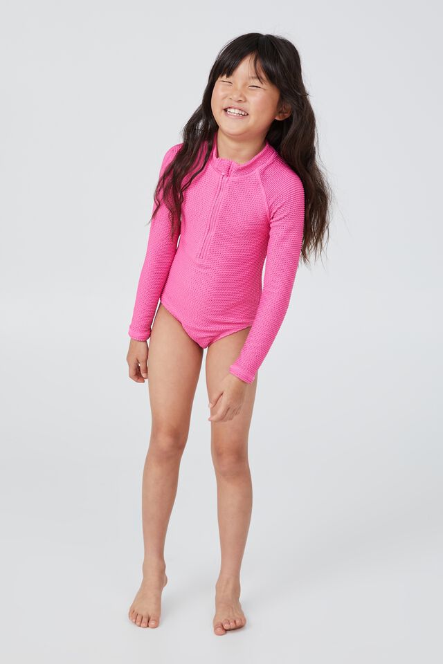 Lydia One Piece, RASPBERRY PINK CRINKLE