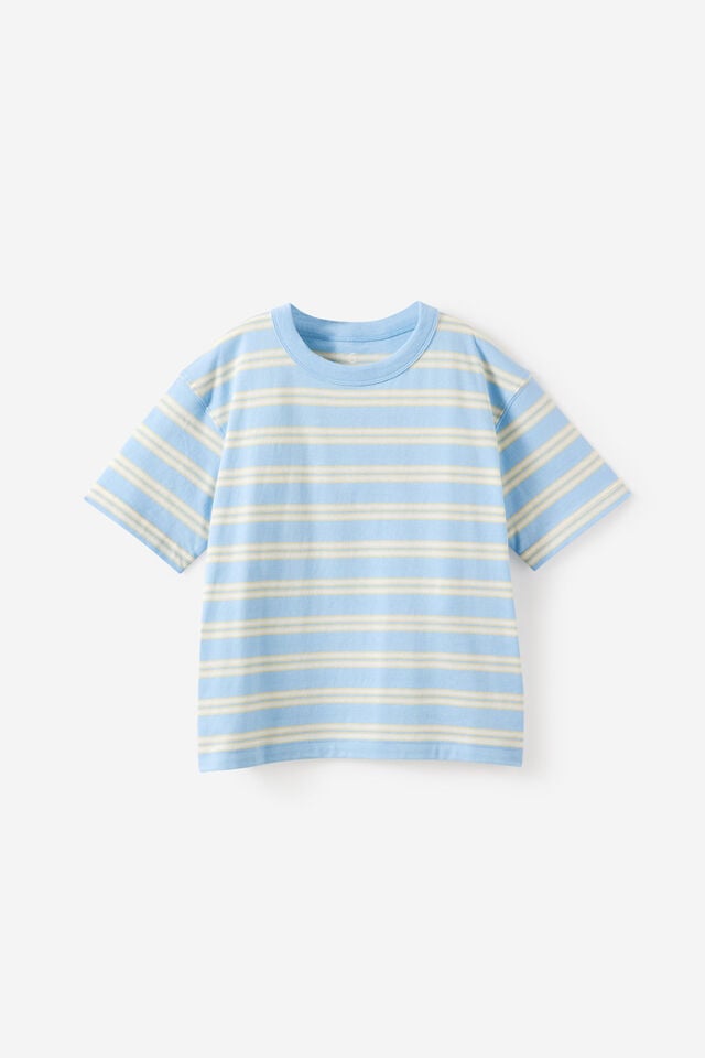 Essentials Short Sleeve Tee, CLOUD BLUE/BUTTER YELLOW/VANILLA STRIPE