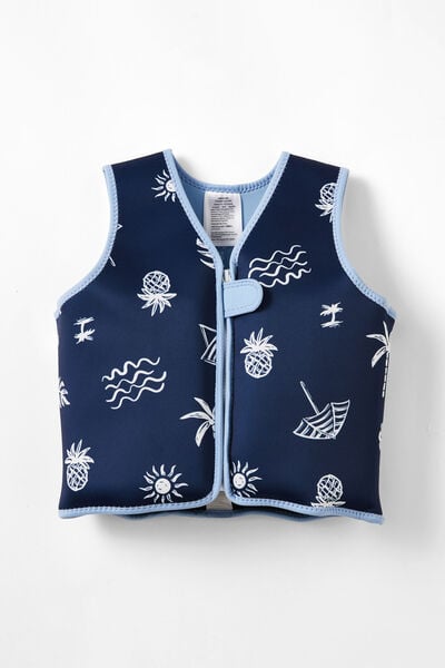 Kids Swim Vest, IN THE NAVY/BEACH