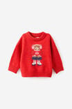 Baby Knit Jumper, VARSITY RED/SKATING BEAR - example image 1