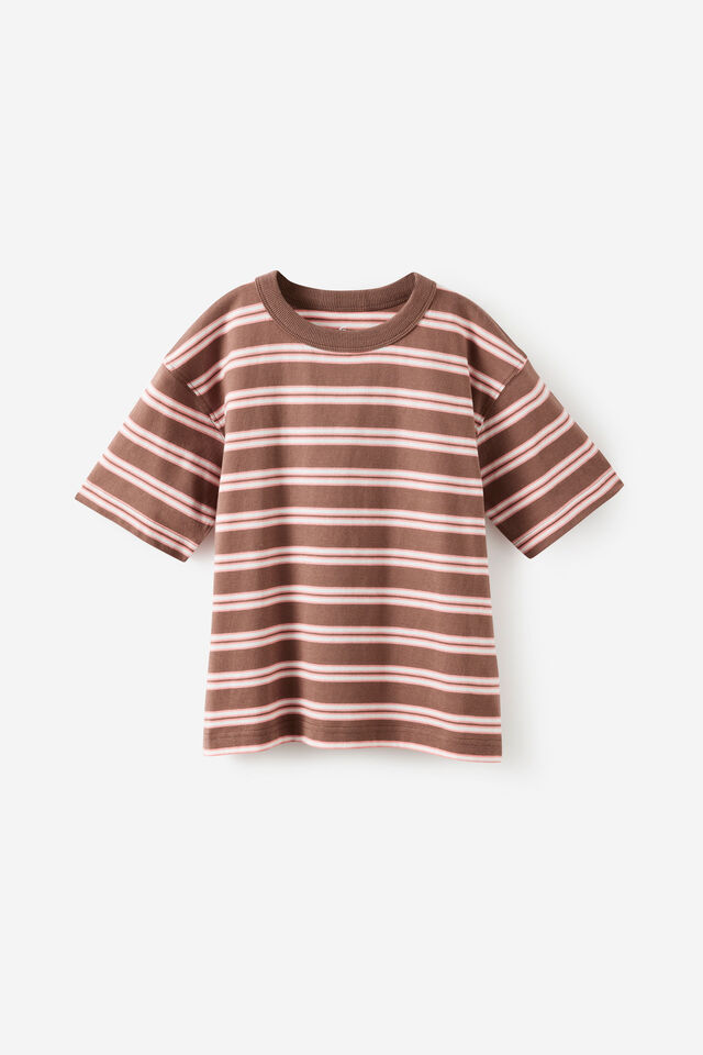 Essentials Short Sleeve Tee, COOKIE CRUMBLE/SUN KISSED/VANILLA STRIPE