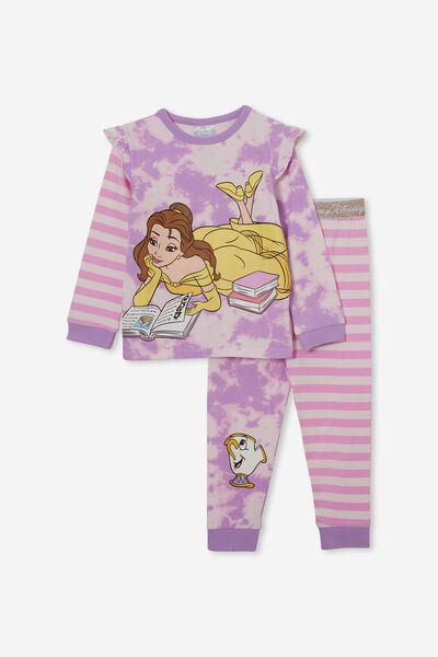 Florence Long Sleeve Flutter Pyjama Set Licensed, LCN DIS PURPLE PARADISE/BELLE