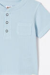 Magnus Short Sleeve Placket Top, FROSTY BLUE - alternate image 2