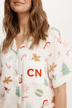 Carter  Short Sleeve Pyjama Set Personalised, VANILLA/CHRISTMAS MOTIFS - alternate image 6