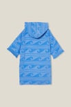 Kids Short Sleeve Hooded Towel, DUSK BLUE/DROP PILE WAVES - alternate image 3