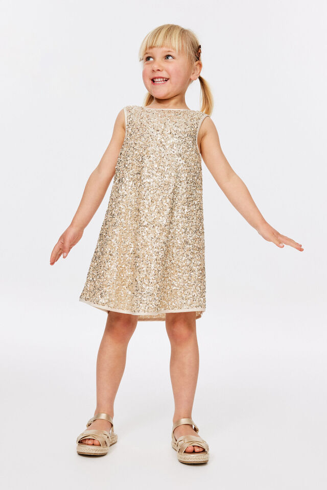 Sabrina Sleeveless Dress Up Dress, SOFT GOLD
