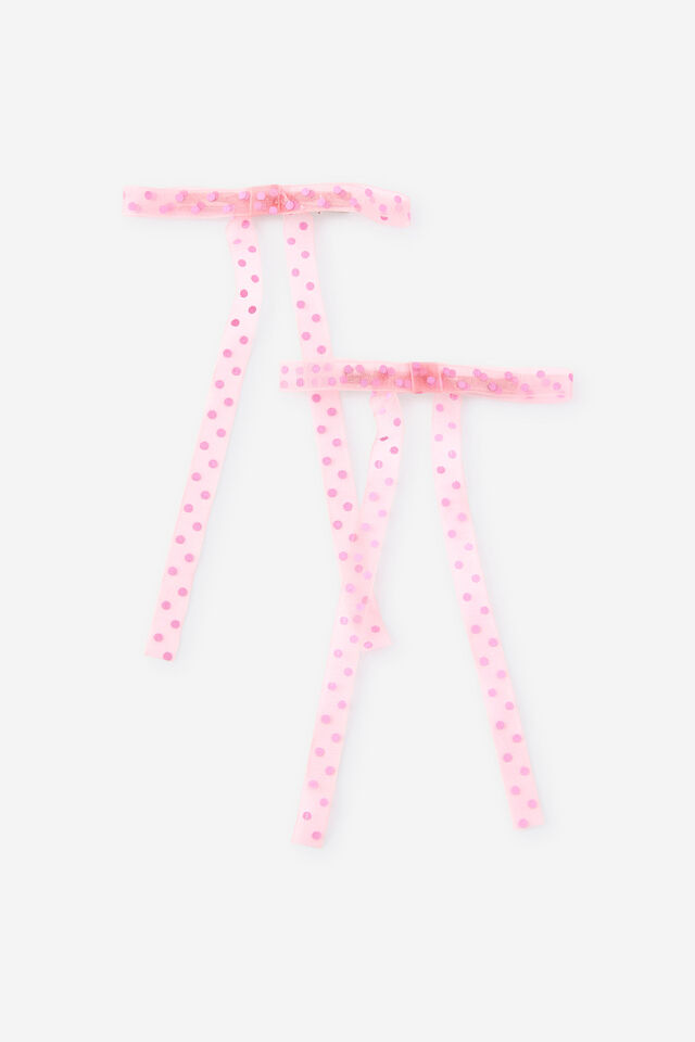 Kids Multi Pack Bow Hair Clips, STRAWBERRY MILK/PRINTED SPOT