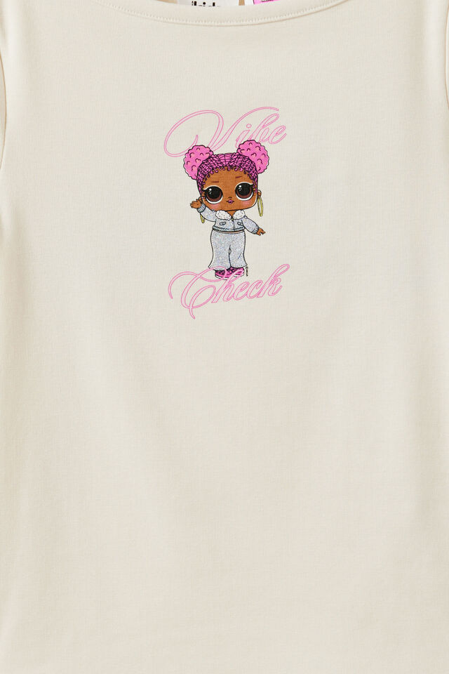 L.O.L Surprise Boat Neck Tee, LCN MGA DARK VANILLA/LOL DOLLS