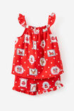 Kids Babydoll Family Xmas Pj Set Personalised, VARSITY RED/RUDOLPH SPOT - example image 3
