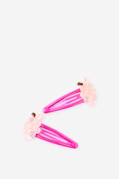 Kids Multi Pack Snap Hair Clips, POPPING PINK/GRAPES
