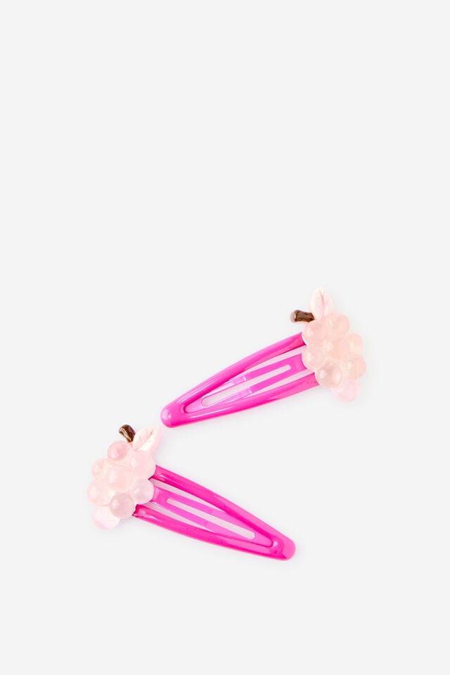 Kids Multi Pack Snap Hair Clips, POPPING PINK/GRAPES