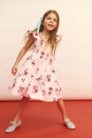 Gigi Flutter Sleeve Dress, BALLET PINK/BERRY JAM MOTIF - example image 2