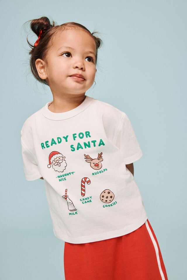 Baby Essential Short Sleeve Graphic Tee, VANILLA/XMAS