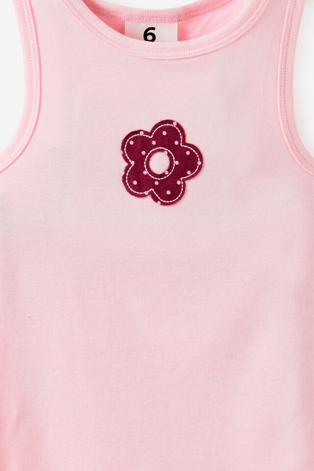 Fitted Essential Racer Back Tank, BALLET PINK/BERRY JAM FLOWER