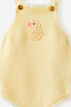 Baby Organic Blend Knit Bubbysuit, LEMON SQUASH MARLE/DUCKLING - example image 2
