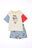 Mickey Mouse Damon Short Sleeve Pyjama Set, LCN DIS DUSTY BLUE/ BEST PALS MICKEY - alternate image 1