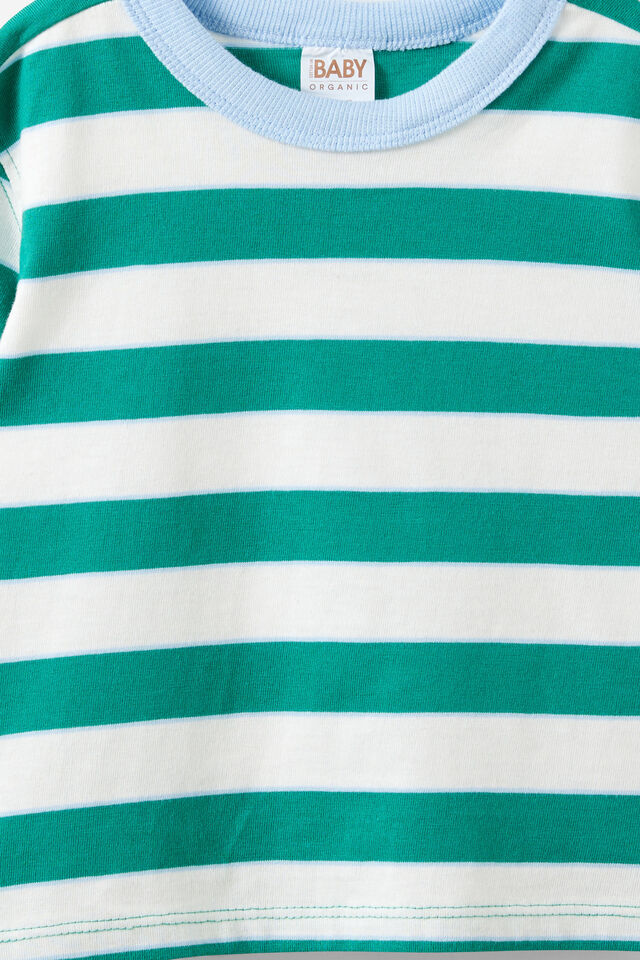 Baby Essential Long Sleeve Graphic Tee, VANILLA/ENGLISH IVY STRIPE