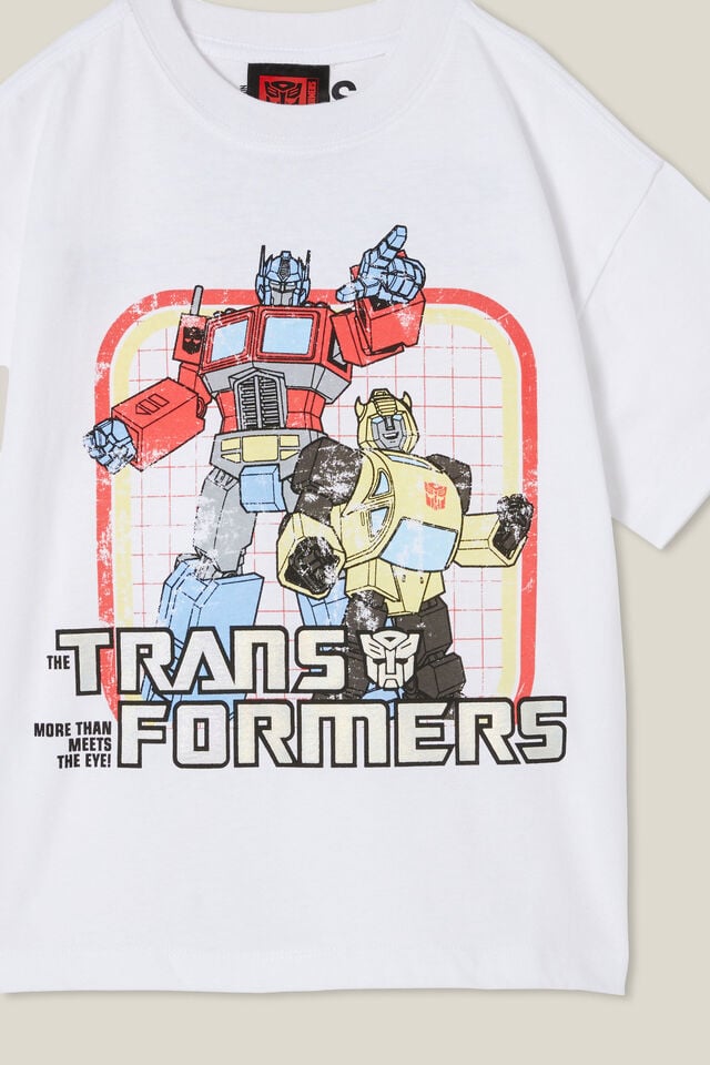 Transformers License Drop Shoulder Short Sleeve Tee, LCN HAS WHITE/TRANSFORMERS
