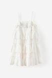 Sleeveless Broderie Dress, WHITE - example image 1