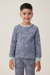 Finley Long Sleeve Pyjama Set, STEEL/SKETCHY OUTLINE DINO - alternate image 1