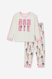 Barbie Ava Long Sleeve Pyjama Set, LCN MAT VANILLA/BARBIE PARTY - alternate image 1